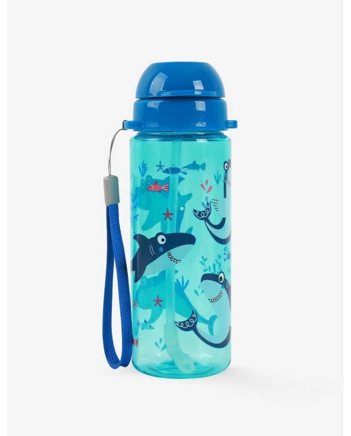 I drink kids bottiglia borraccia in tritan con tappo beccucio e cordina  laterale blu tema marino con squali 400 ml - Borracce - - Multistore  Convenienza